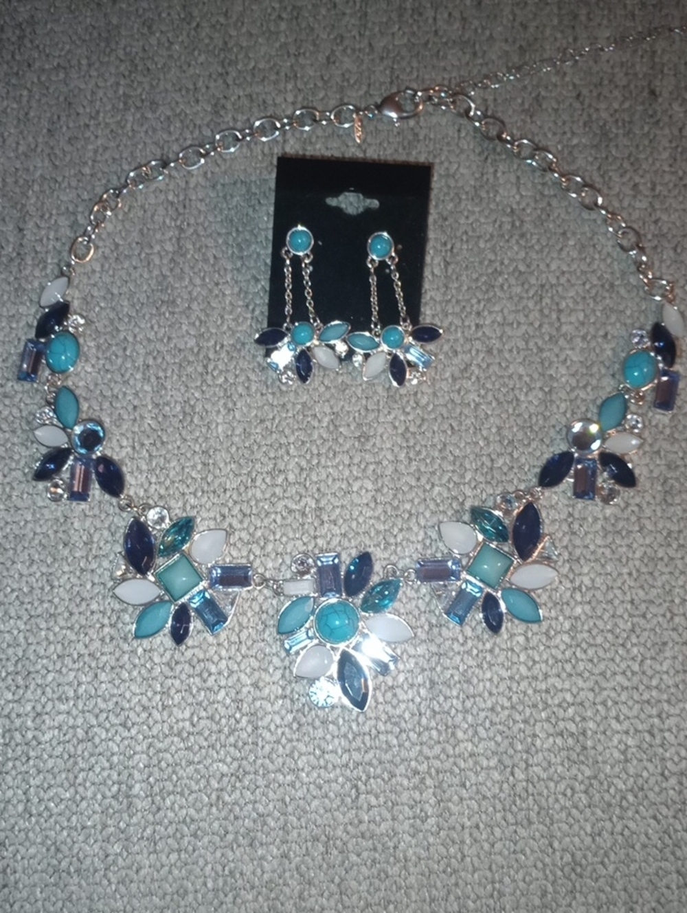 Blue Blossom Necklace And Earrings By Avon.